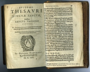 Highlight from the Copenhagen Rare Books Collection: Epitome thesavri lingvæ sanctæ